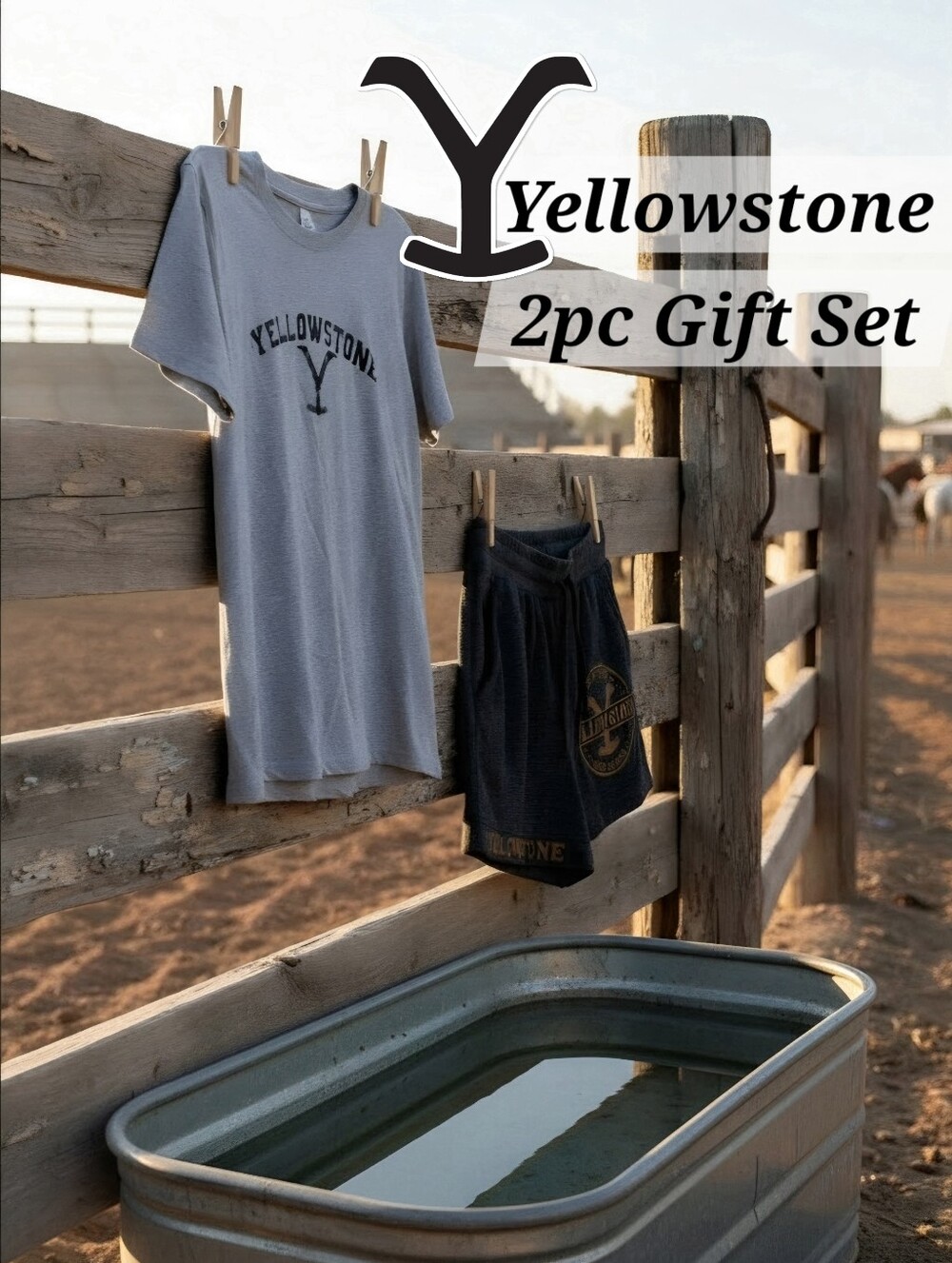 Yellowstone Dutton Ranch Grey PJ Lounge 2 Piece Gift Set Merch Womens Small NWOT